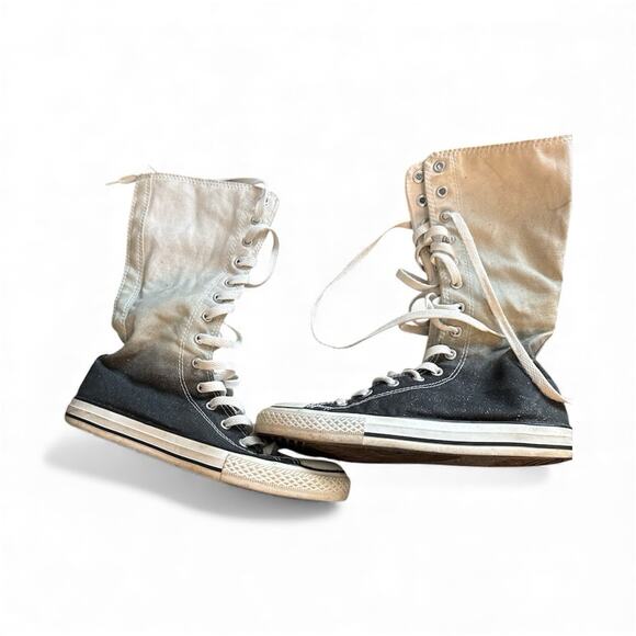 Woman 4.5 US Vintage Grey Ombré Sparkle Knee High Converse All Star Chuck Taylor - Picture 1 of 5